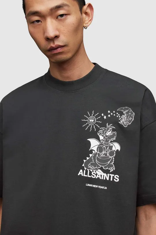 Βαμβακερό μπλουζάκι AllSaints Serenade μαύρο