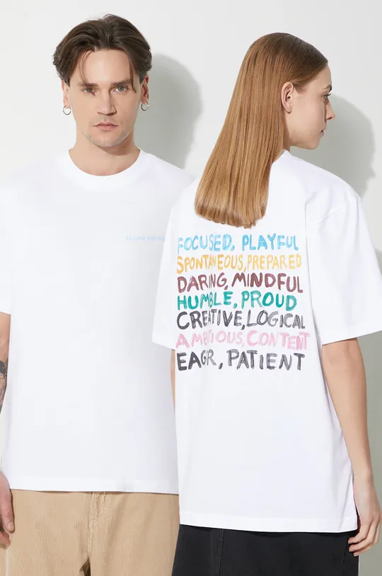 biały Filling Pieces t-shirt bawełniany Message Męski