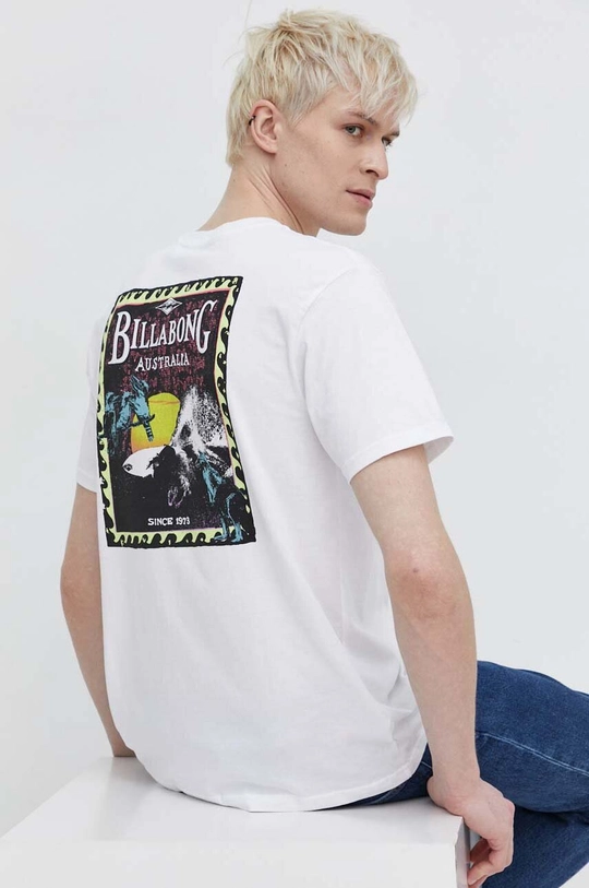 biały Billabong t-shirt bawełniany Męski