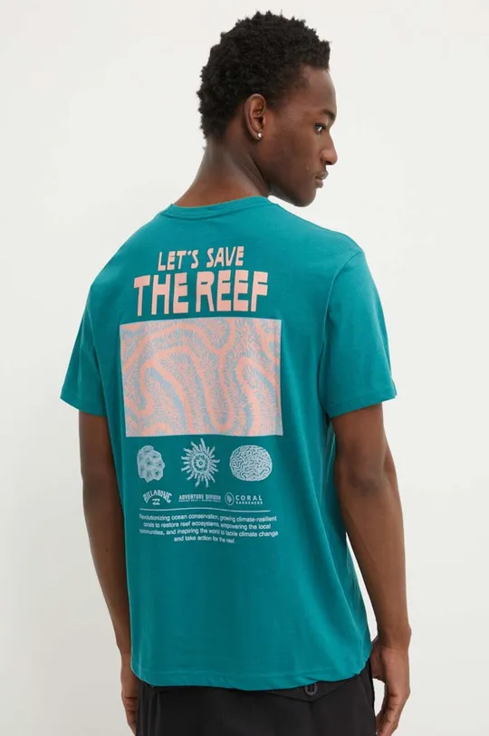 бірюзовий Бавовняна футболка Billabong x Coral Gardeners Чоловічий