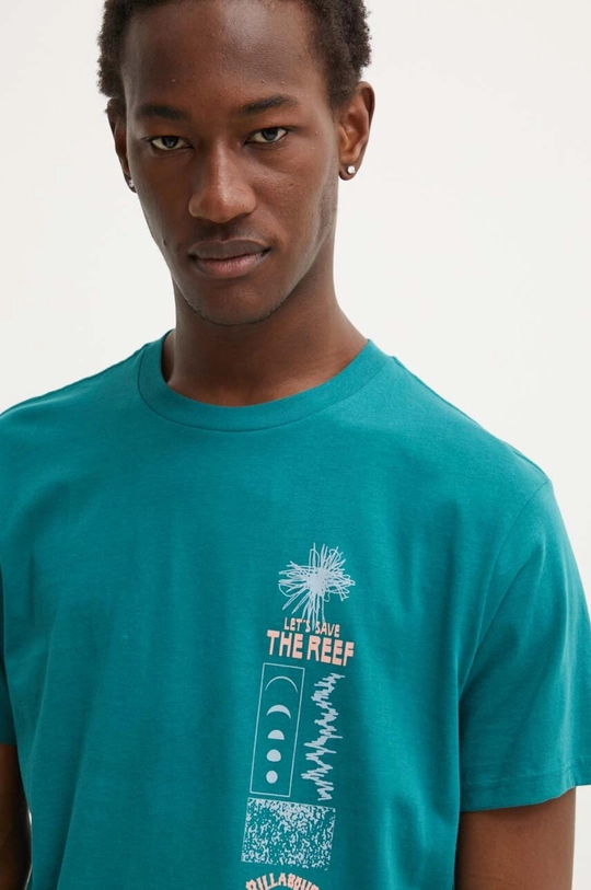 türkiz Billabong pamut póló x Coral Gardeners