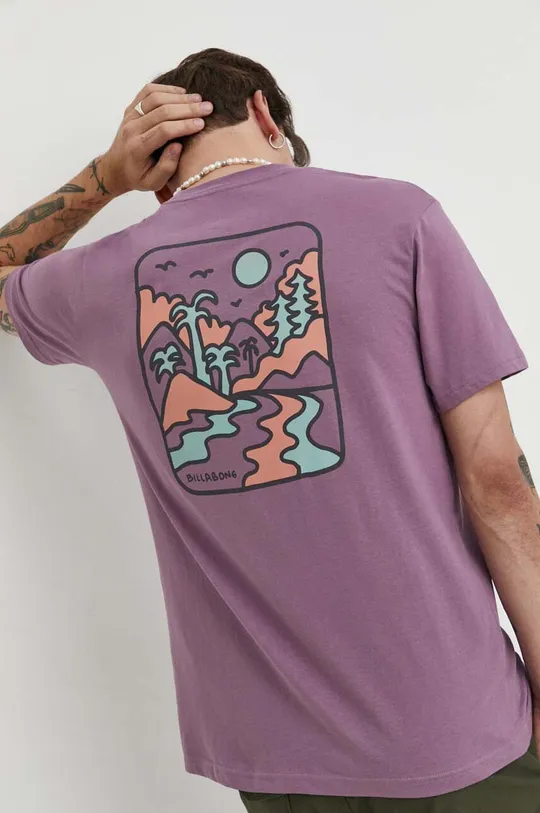 фиолетовой Хлопковая футболка Billabong BILLABONG X ADVENTURE DIVISION Мужской