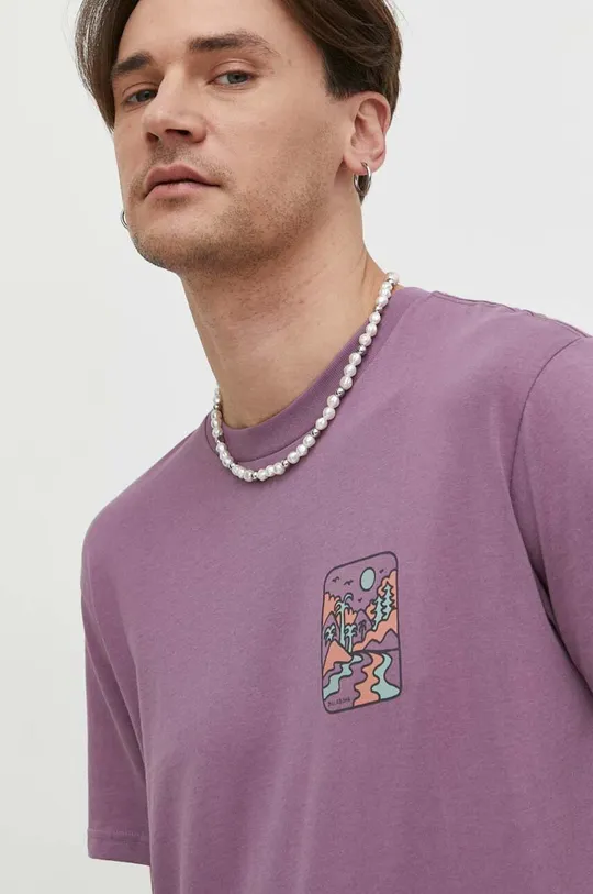 fioletowy Billabong t-shirt bawełniany BILLABONG X ADVENTURE DIVISION