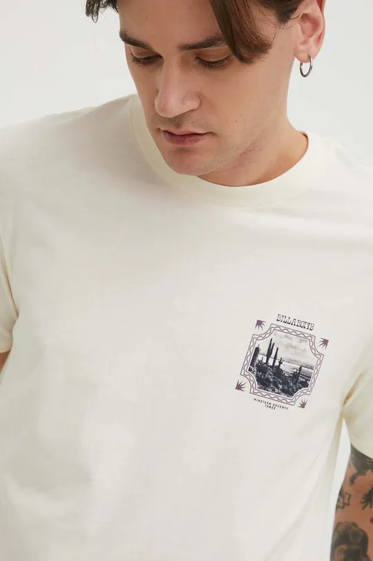 beżowy Billabong t-shirt bawełniany