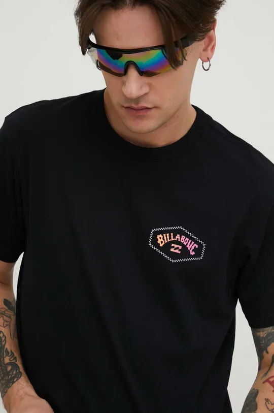 czarny Billabong t-shirt bawełniany
