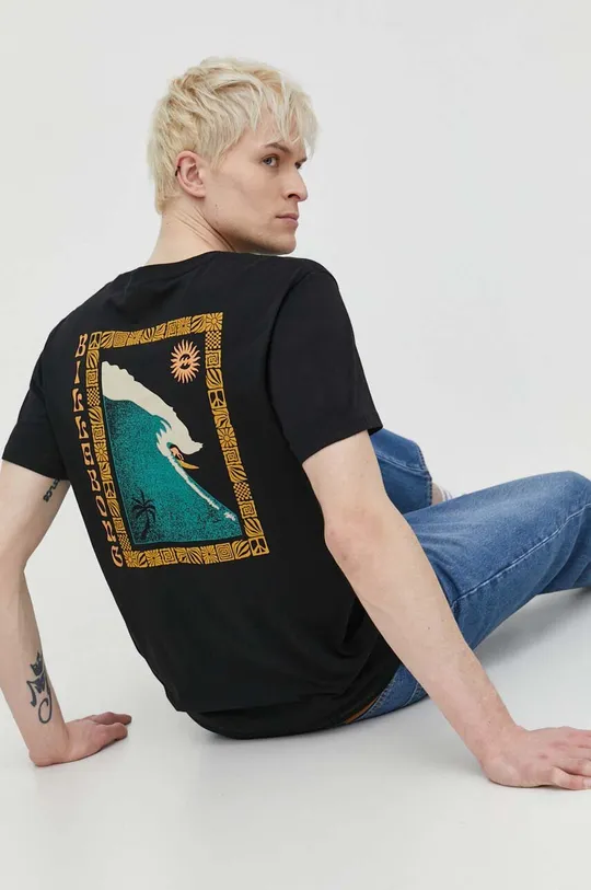 czarny Billabong t-shirt bawełniany Męski