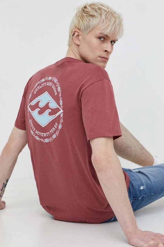 różowy Billabong t-shirt bawełniany Męski