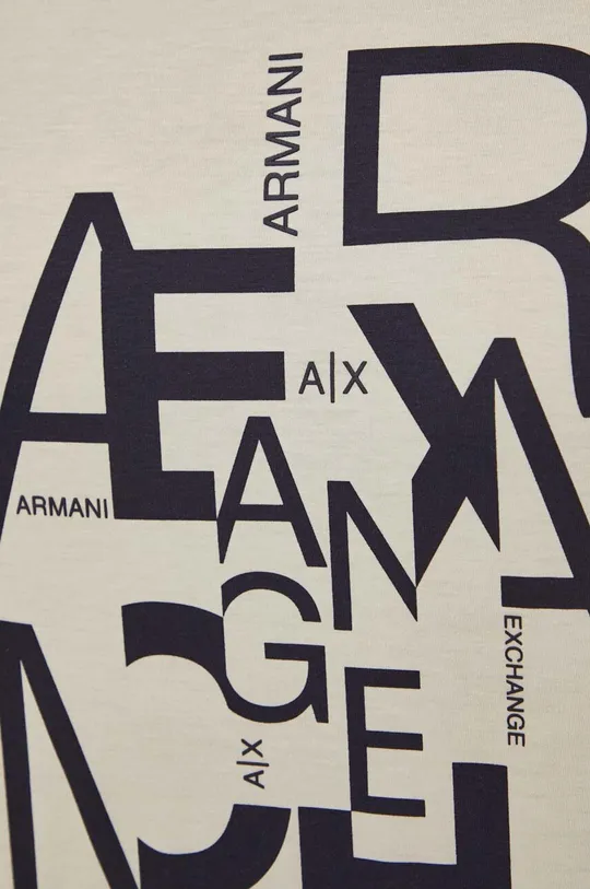 bež Bombažna kratka majica Armani Exchange