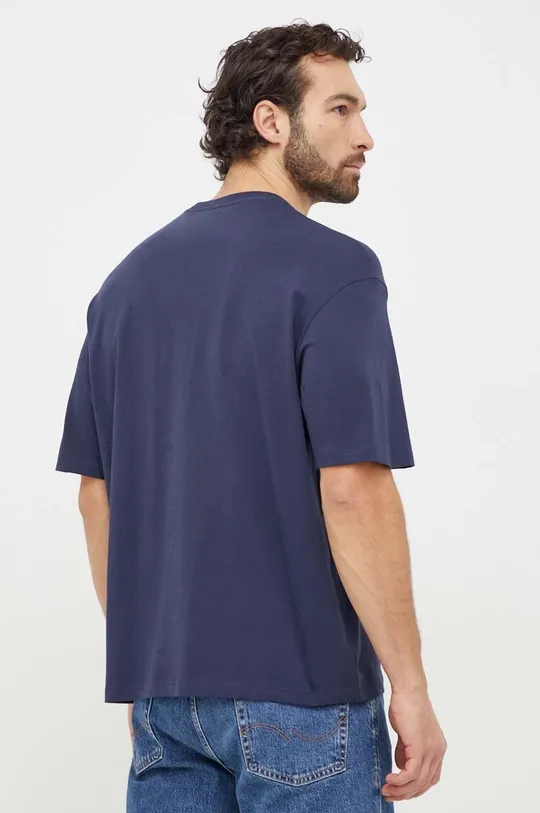 Bombažna kratka majica Armani Exchange mornarsko modra