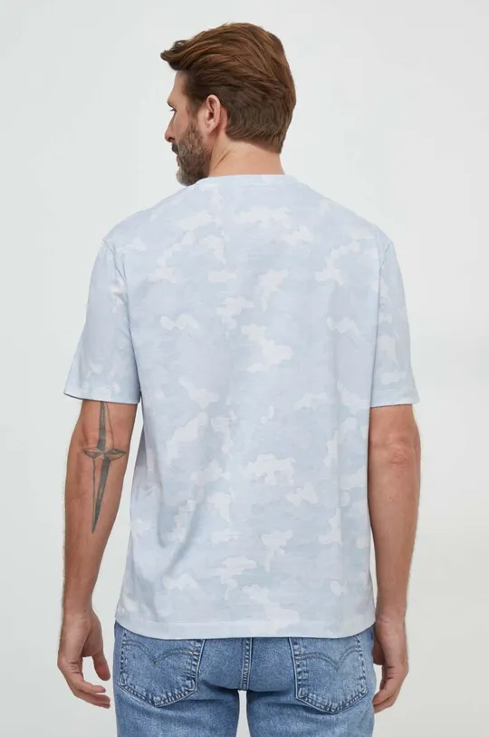 Bombažna kratka majica Armani Exchange modra