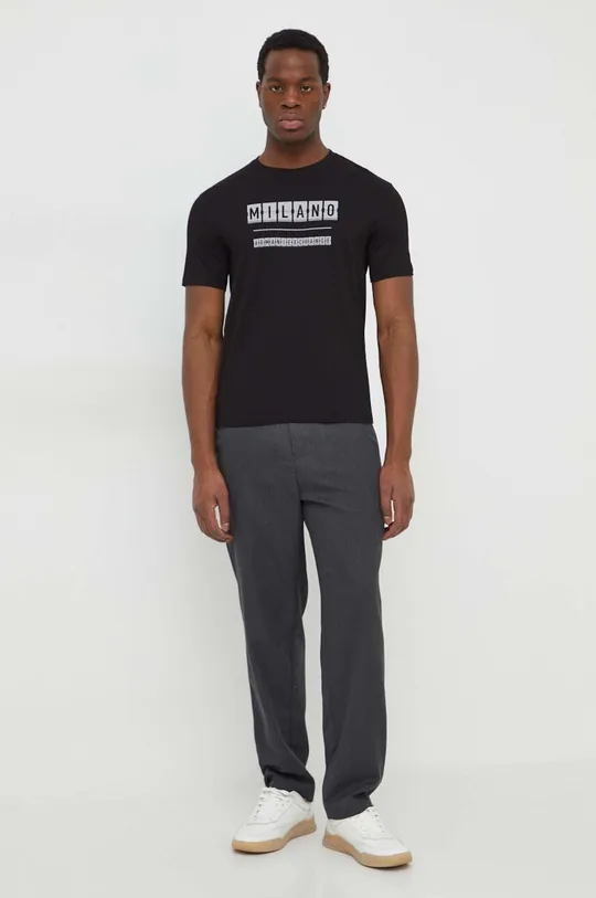 Бавовняна футболка Armani Exchange чорний