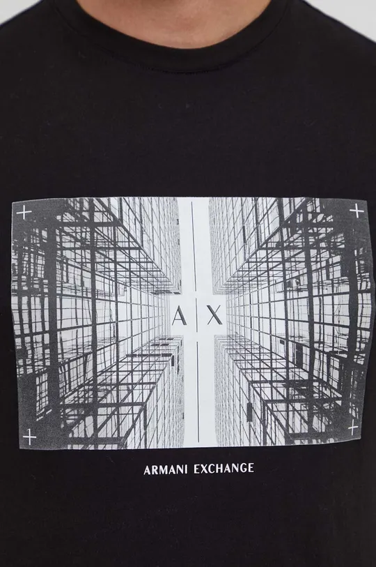Βαμβακερό μπλουζάκι Armani Exchange Ανδρικά