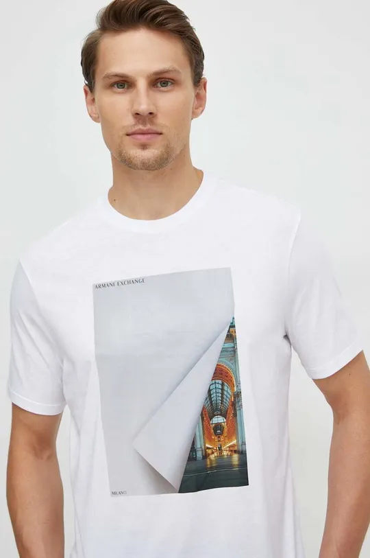 bianco Armani Exchange t-shirt in cotone Uomo