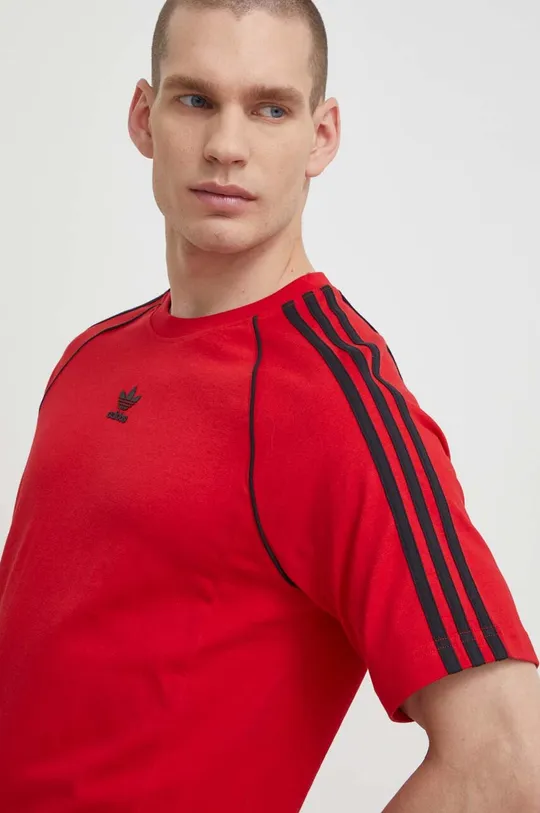 κόκκινο Βαμβακερό μπλουζάκι adidas Originals SST Tee 0 Ανδρικά