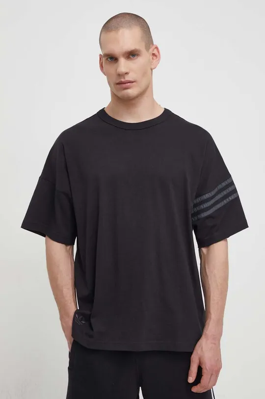 čierna Bavlnené tričko adidas Originals Street Neuclassic Pánsky