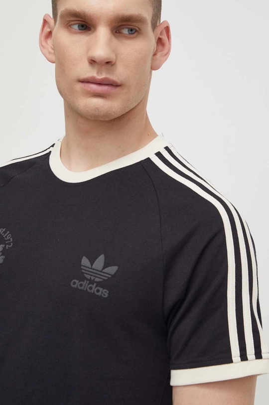 fekete adidas Originals pamut póló