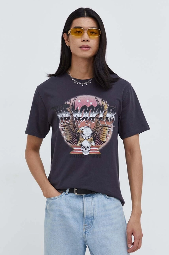 szary The Kooples t-shirt bawełniany Męski