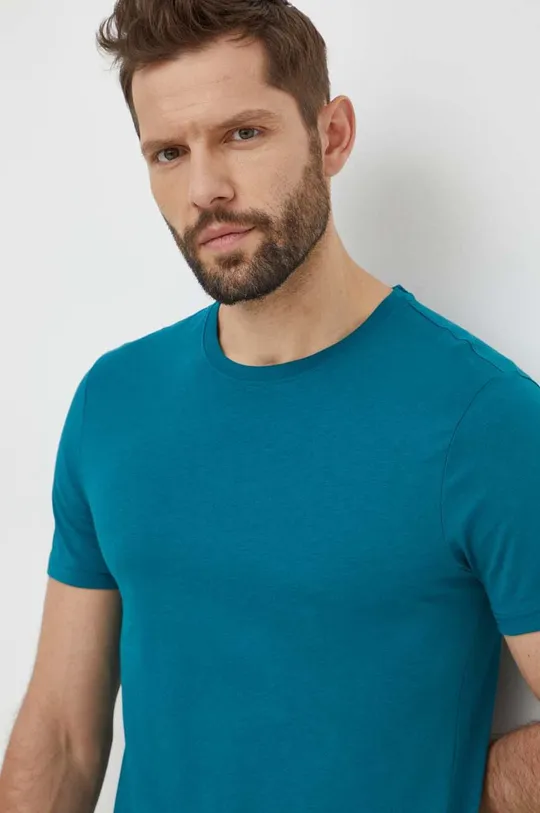 tyrkysová Bavlnené tričko United Colors of Benetton Pánsky