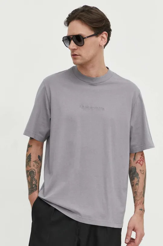 γκρί Βαμβακερό μπλουζάκι Abercrombie & Fitch Ανδρικά