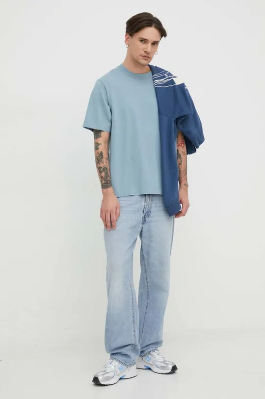 Abercrombie & Fitch t-shirt bawełniany niebieski