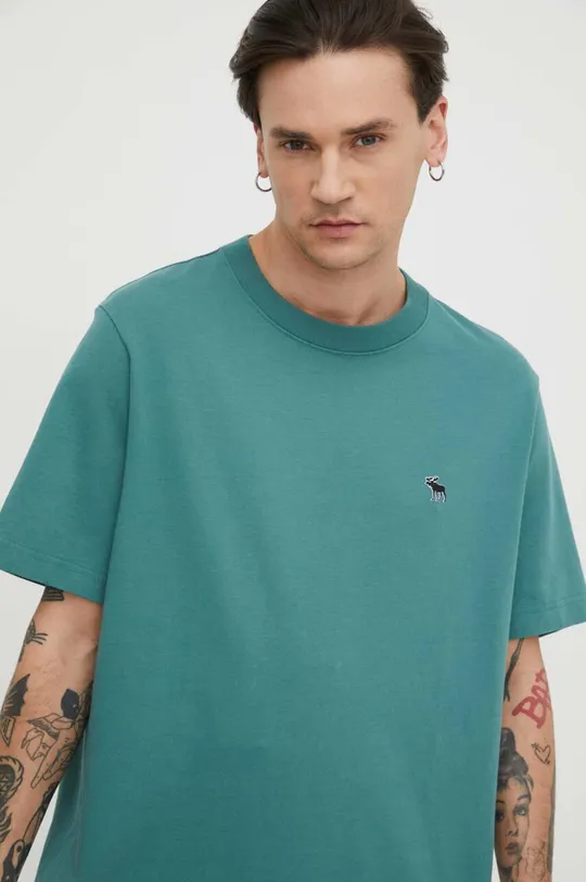 πράσινο Βαμβακερό μπλουζάκι Abercrombie & Fitch Ανδρικά
