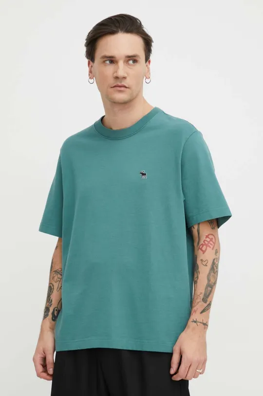 zelena Bombažna kratka majica Abercrombie & Fitch