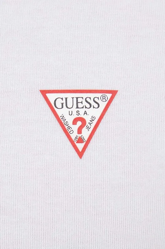 λευκό Βαμβακερό μπλουζάκι Guess