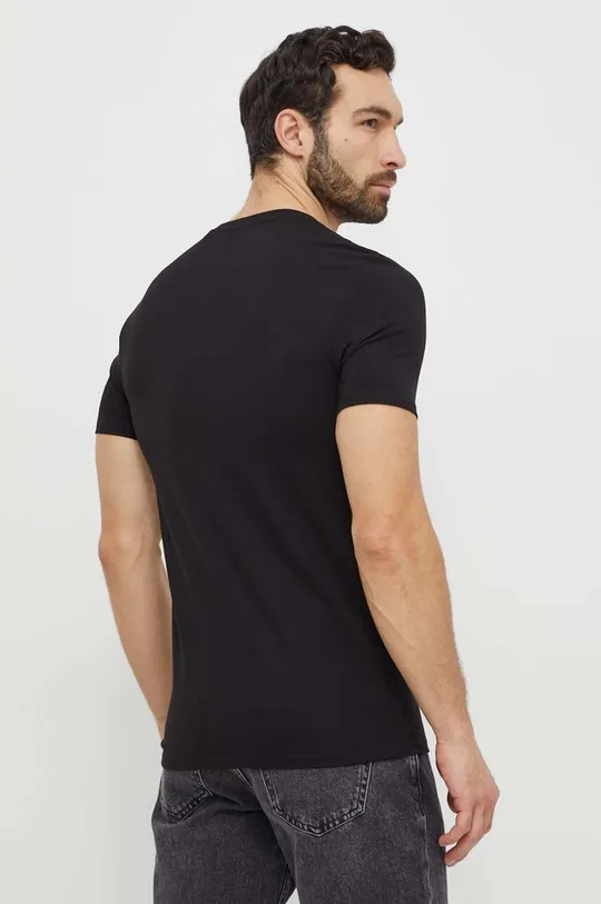 Βαμβακερό μπλουζάκι Guess μαύρο