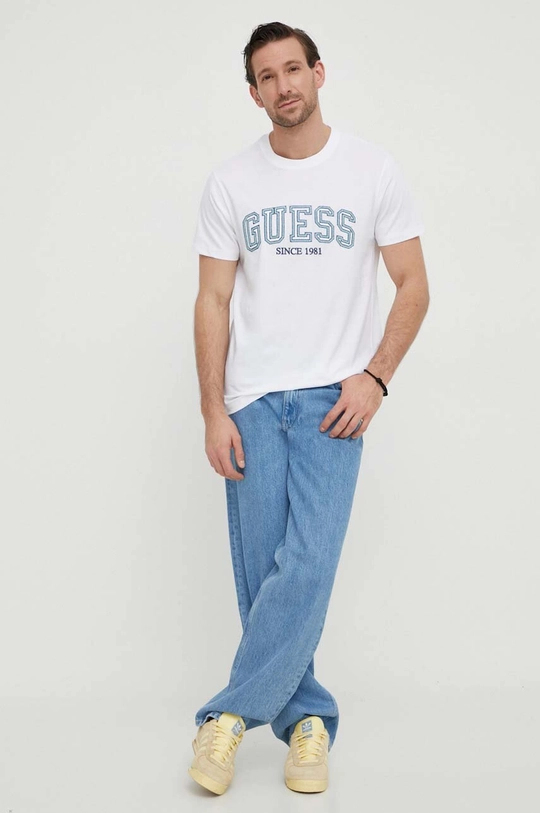 Guess t-shirt bawełniany biały