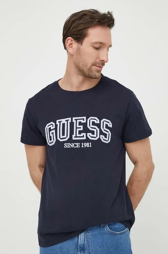 σκούρο μπλε Βαμβακερό μπλουζάκι Guess