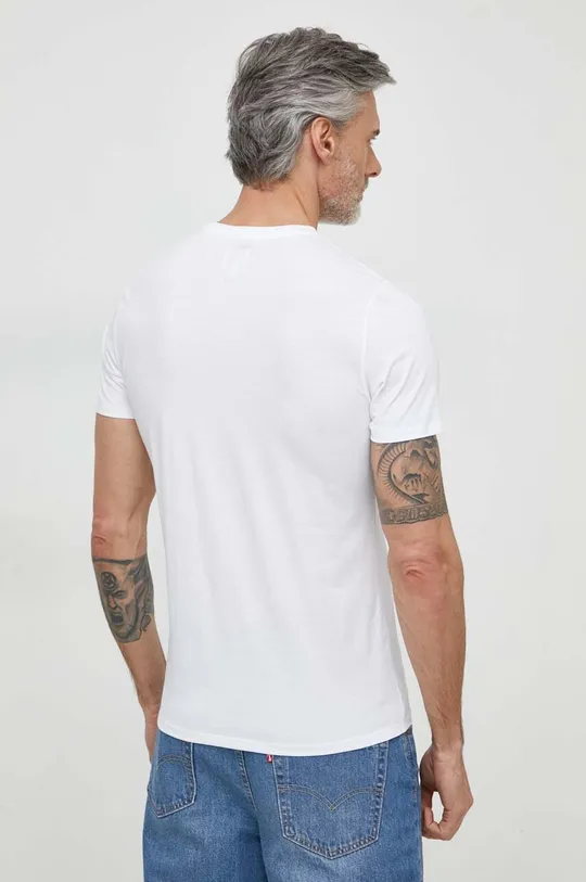 Bavlnené tričko Guess PIMA biela