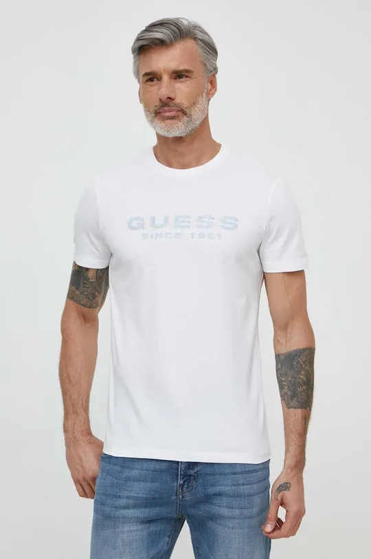 bela Kratka majica Guess Moški