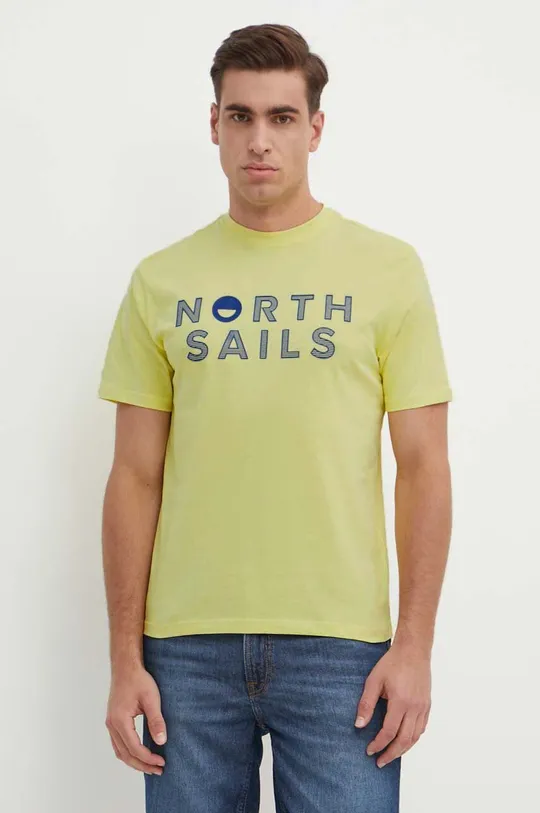 κίτρινο Βαμβακερό μπλουζάκι North Sails