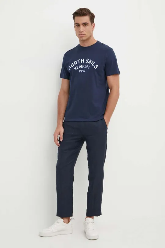 North Sails t-shirt in cotone blu navy