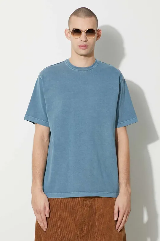 modrá Bavlněné tričko Carhartt WIP S/S Taos T-Shirt Pánský