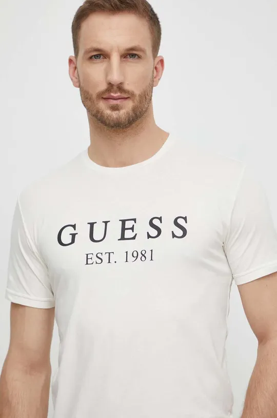 beżowy Guess t-shirt Męski