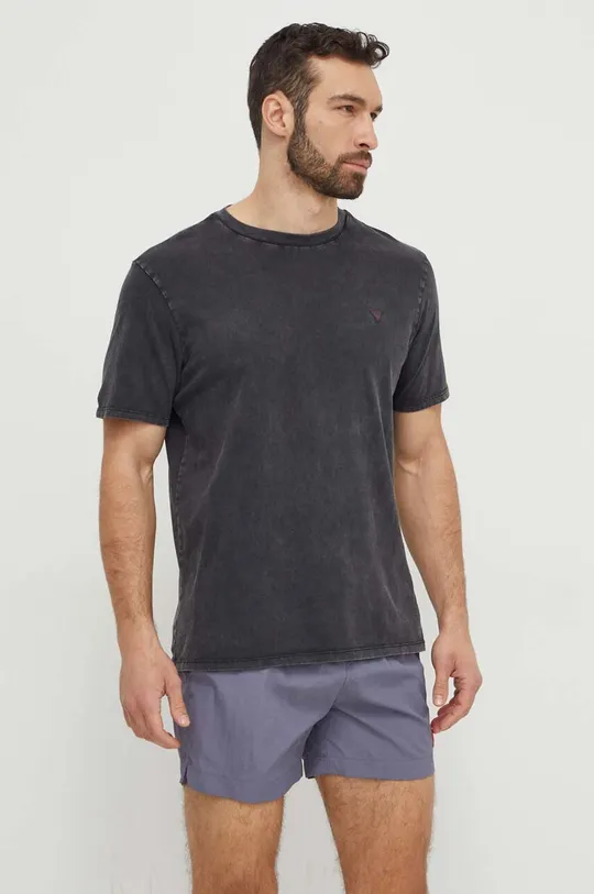 Guess t-shirt da spiaggia in cotone grigio