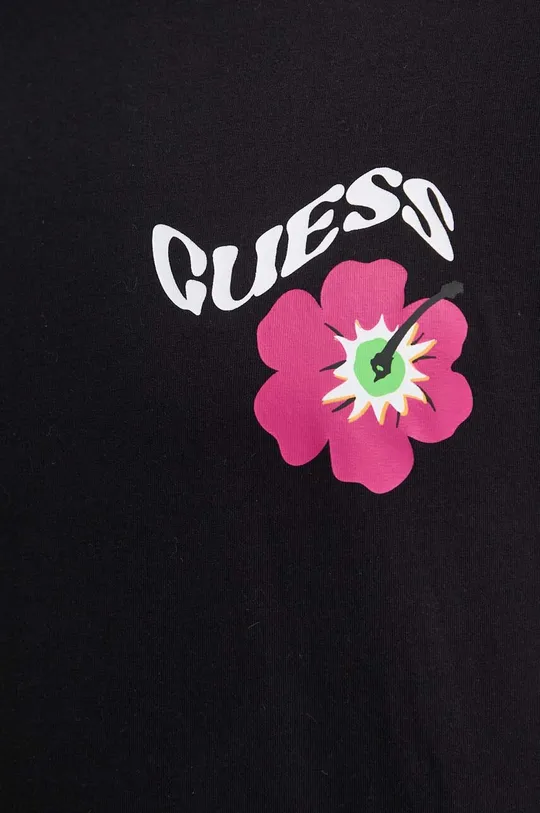 Bombažna kratka majica Guess FLOWER Moški