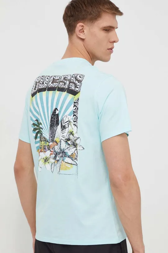 niebieski Guess t-shirt bawełniany SURFING Męski