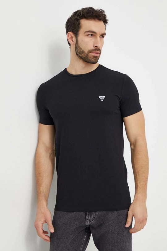 czarny Guess t-shirt CALEB Męski