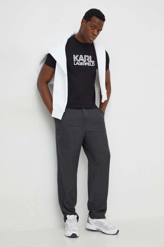 Karl Lagerfeld t-shirt bawełniany czarny