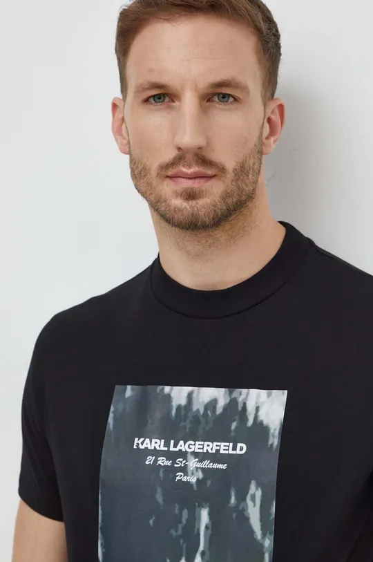 чёрный Хлопковая футболка Karl Lagerfeld