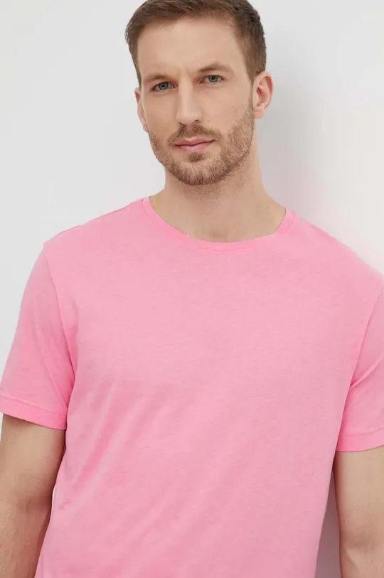ροζ Βαμβακερό μπλουζάκι United Colors of Benetton Ανδρικά