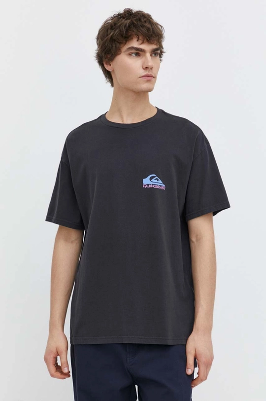 czarny Quiksilver t-shirt bawełniany Męski