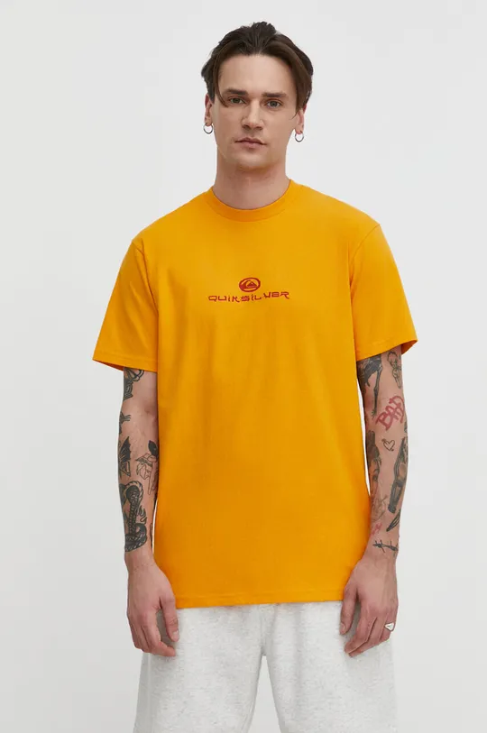 κίτρινο Βαμβακερό μπλουζάκι Quiksilver