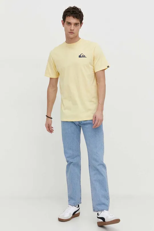 Хлопковая футболка Quiksilver жёлтый