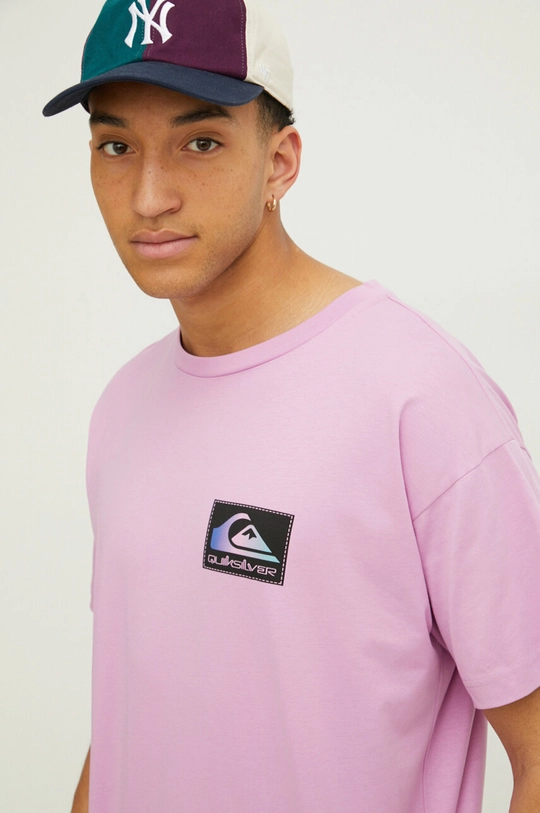 fioletowy Quiksilver t-shirt bawełniany