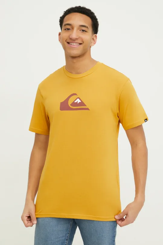 žltá Bavlnené tričko Quiksilver
