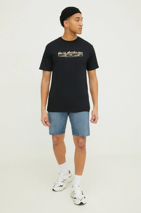 Quiksilver t-shirt bawełniany czarny