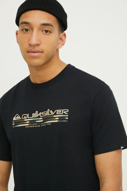 чорний Бавовняна футболка Quiksilver